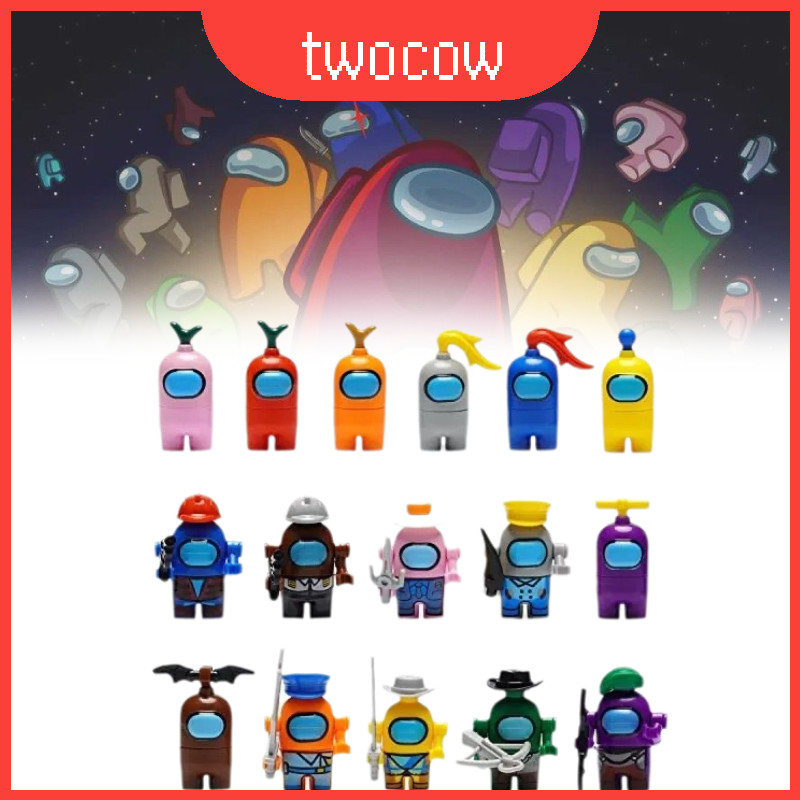 Among Fun Space Us 16 Mini Character Building Blocks Set For ...