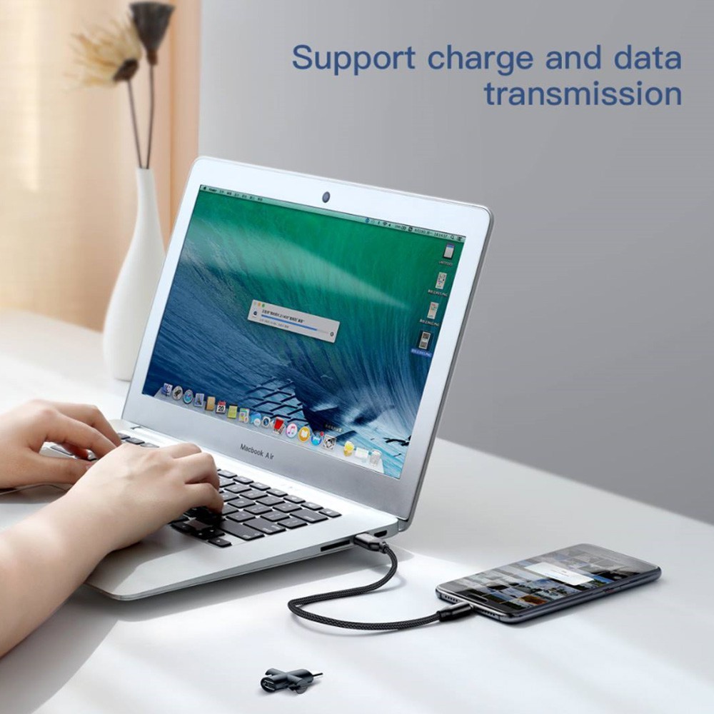 Type C to Micro USB U-shape Portable Charging Cable Short Data Sync ...