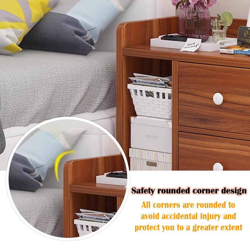 GDeal Minimalist Side Table Bedroom 3 Drawer Multipurpose Small Storage ...