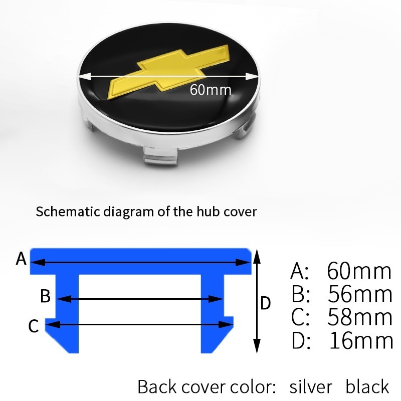 thumbnail interactive-video image 1 of 4x 2.56" 65mm Chrome Wheel Center Hub Caps – Universal ABS Rim Covers 1 of 4