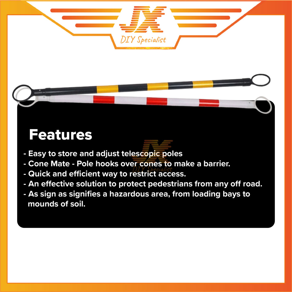 Expandable Retractable Cone Bar Traffic Safety Cone Bar Barrier 2 Meter ...