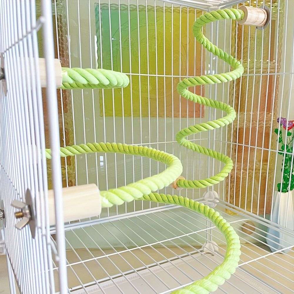 Parrot Cage Cotton Rope Toy, Paw Grinding Bendable Pet Bird Standing ...