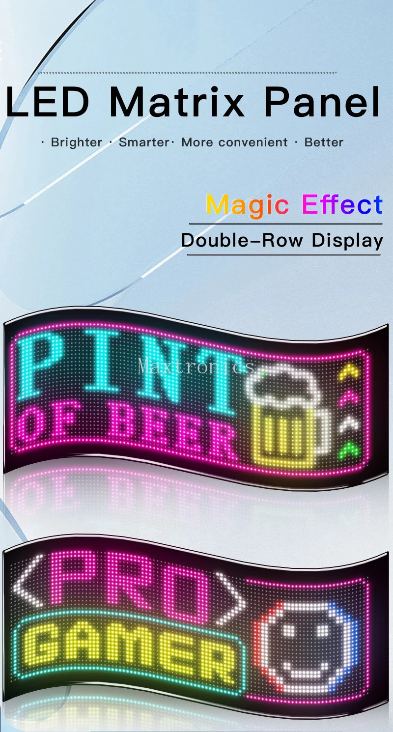 Multilingual Double/Single Row Scrolling LED Matrix Panel Light Smart ...