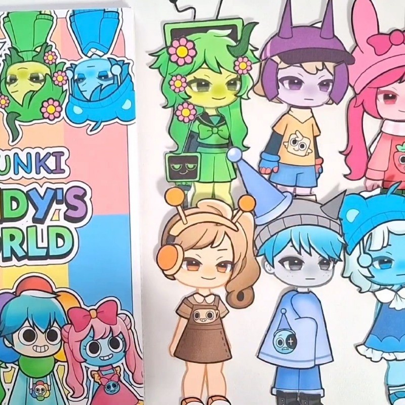 Unpropped Sprunki Dandy's World Dress Up Quiet Book Toys Handmade DIY ...