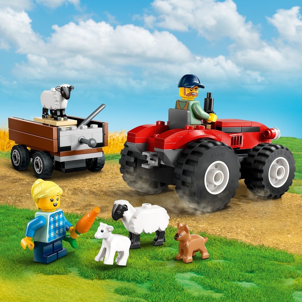 LEGO 60461 City Red Farm Tractor with Trailer & Sheep Building Toy Set ...