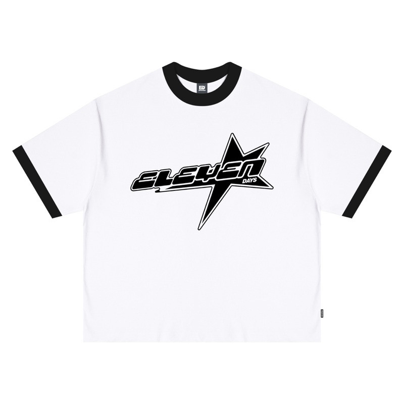 Elevendays Boxy Fit Oversized T-shirt Ringer Tshirt Men Women Combed ...