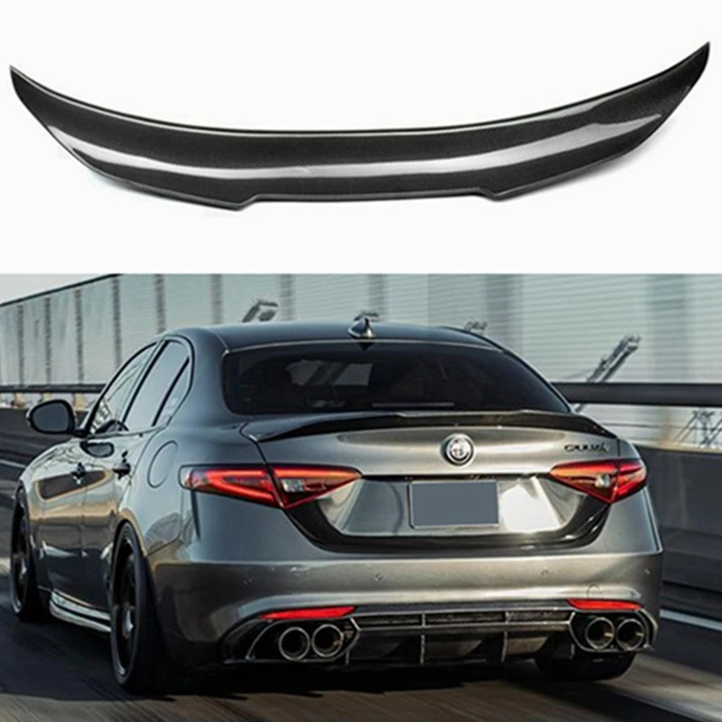 For Alfa Romeo Giulia Spoiler Carbon Fiber Rear Trunk Spoiler Gloss ...