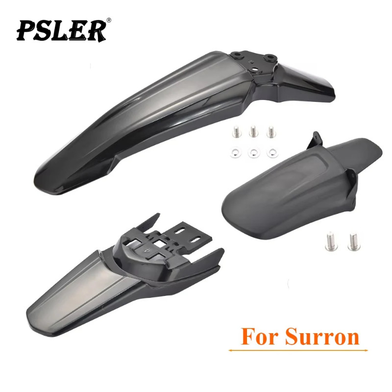 Bright Black Front Mudguard For Sur Ron Light Bee, LBX, E-Ride Pro SS/S, X260, X160 Electric Dirt Bikes
