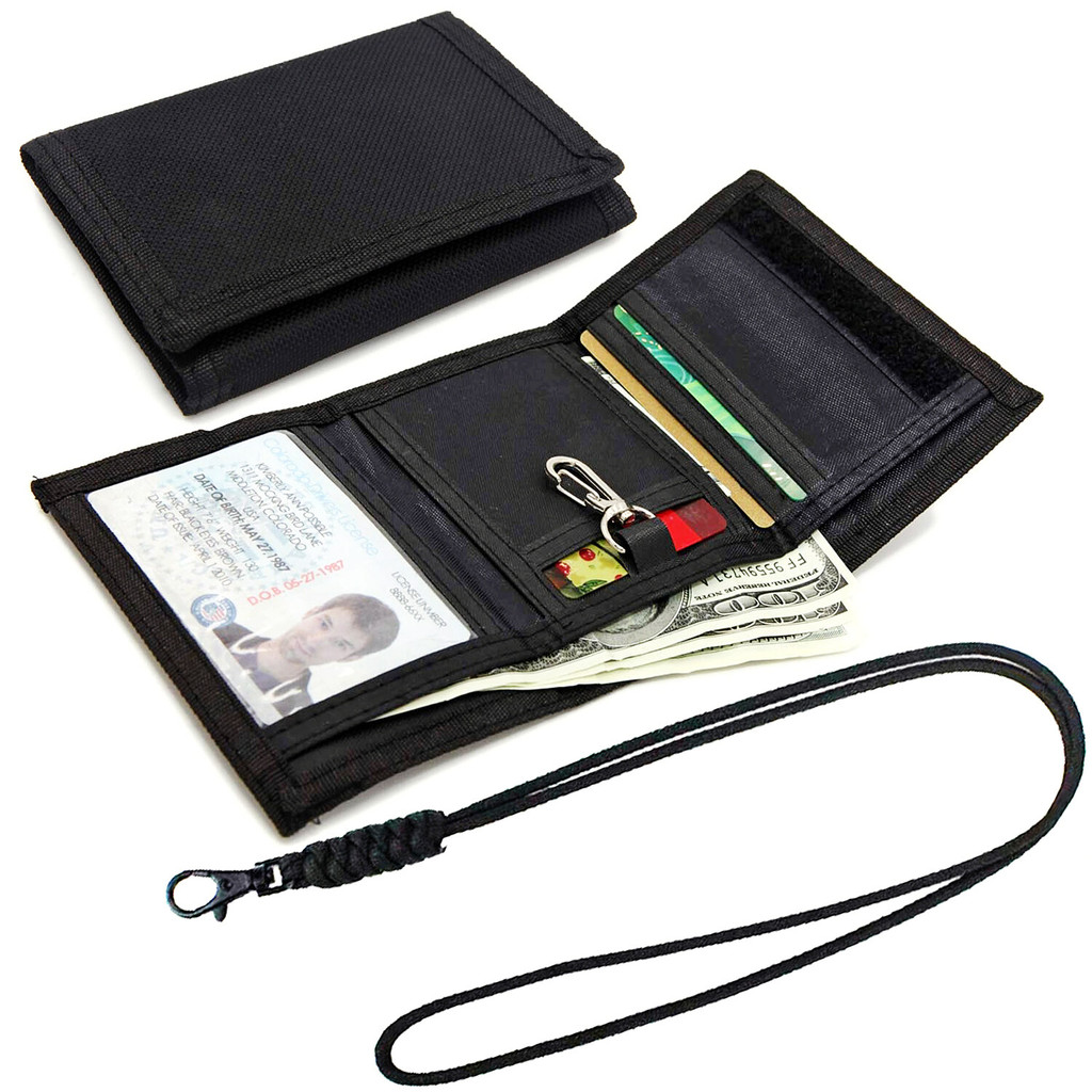 Mini Trifold Wallet Canvas Outdoor Sports Men Front Pocket Slim Student ...