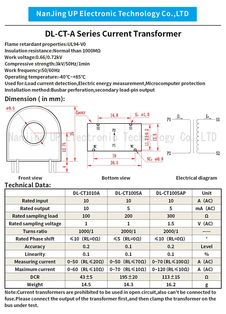 thumbnail image 2 of DL-CT08CL5 Micro Current Transformer – 2000/1 Ratio, 0~120A, -20A/10mA 2 of 4