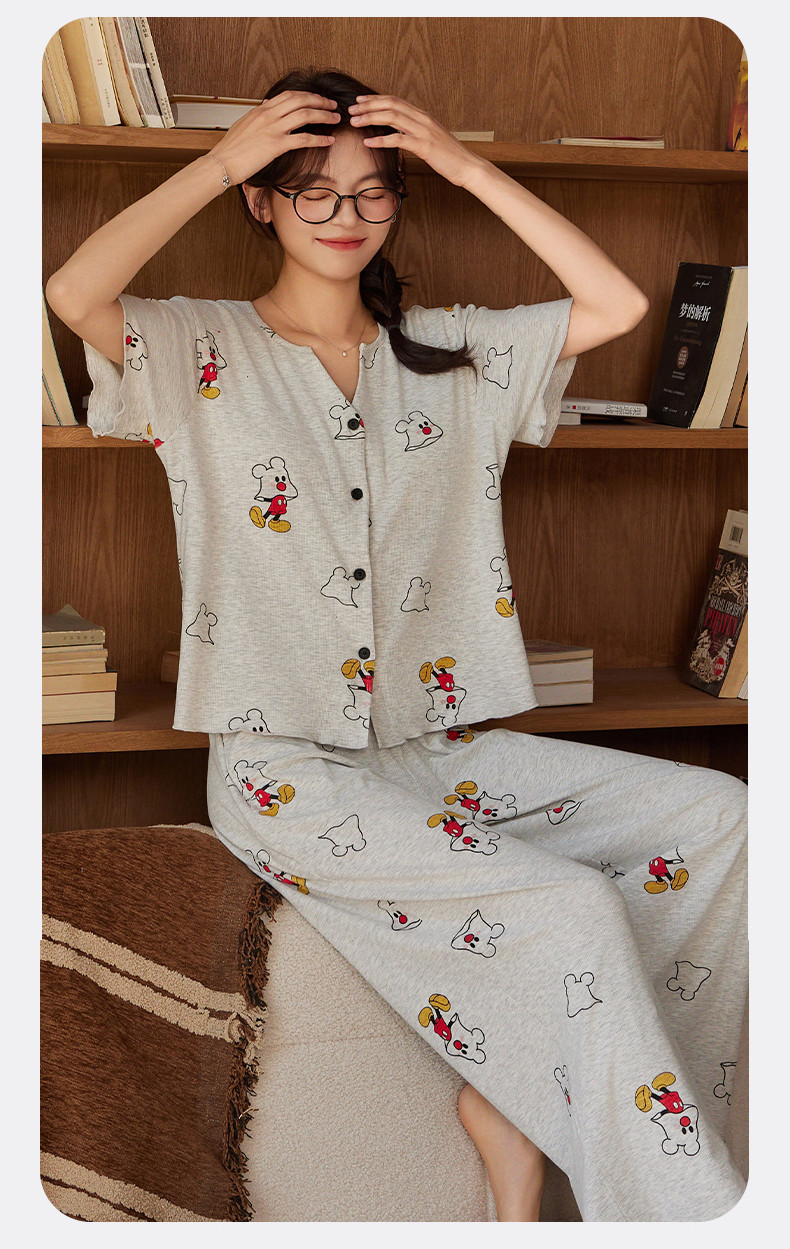 Baju Tidur Padded Pyjamas Women Cotton Pajamas Set Short sleeve ...