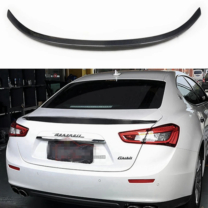 For Maserati Ghibli Carbon Fiber rear spoiler Rear trunk wing Gloss ...