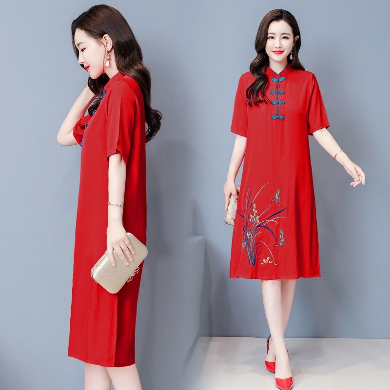 旗袍 Women cheongsam Dress 新年連衣裙 連衣裙 新年连身裙 旗袍改良版連衣裙 2024新年衣 chinese dress ...