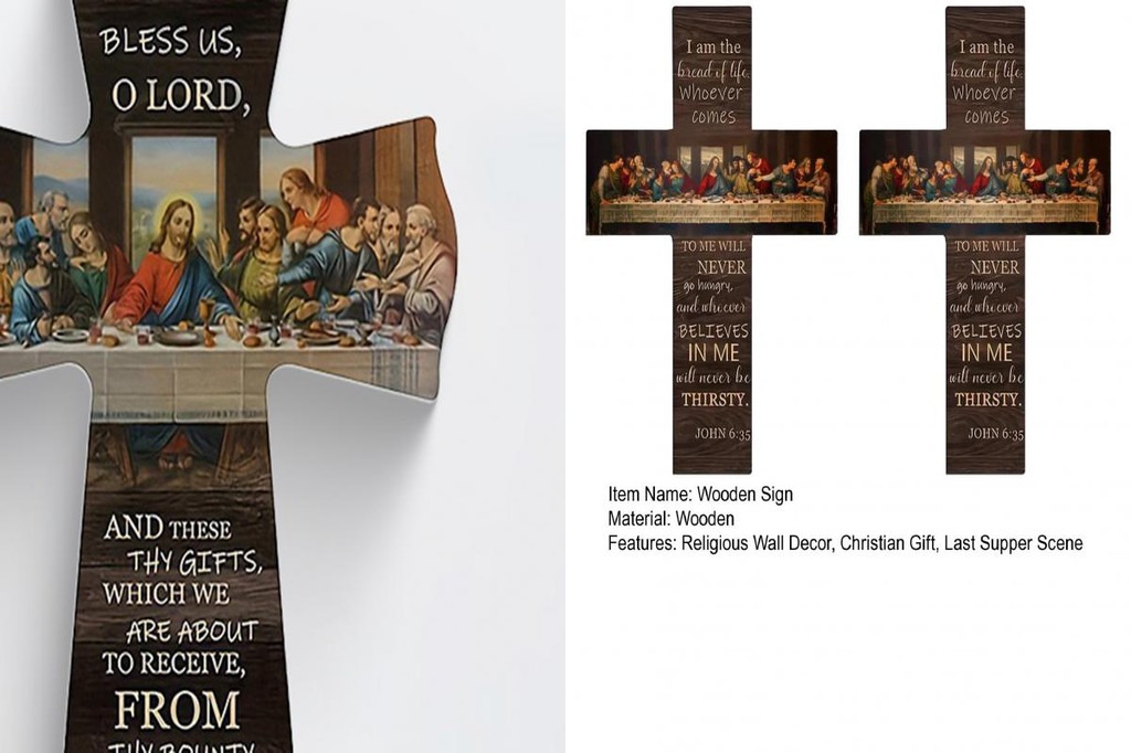 Last Supper Wooden Sign Biblical Scene Wall Art Christian Home Decor ...