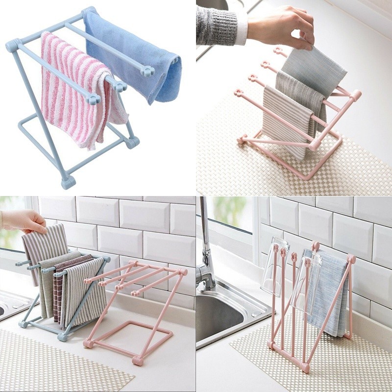 Foldable Vertical Rag Kitchen Towel Hanger Without Punching Countertop ...