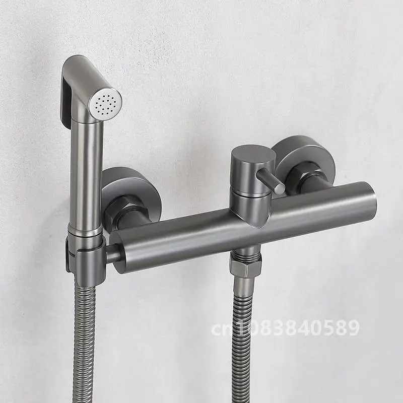 Brass Black Shower Tap Bidet Faucet Washer Mixer Shower Cold & Hot Water Mixer Crane Shower ...