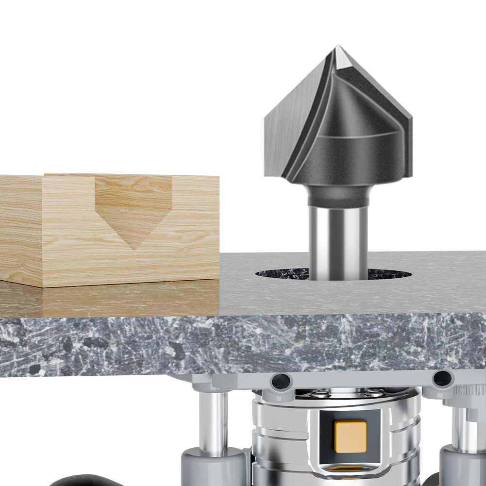 90 Degree V Groove Router Bit, 6mm and 12mm Shank Options, Tungsten ...