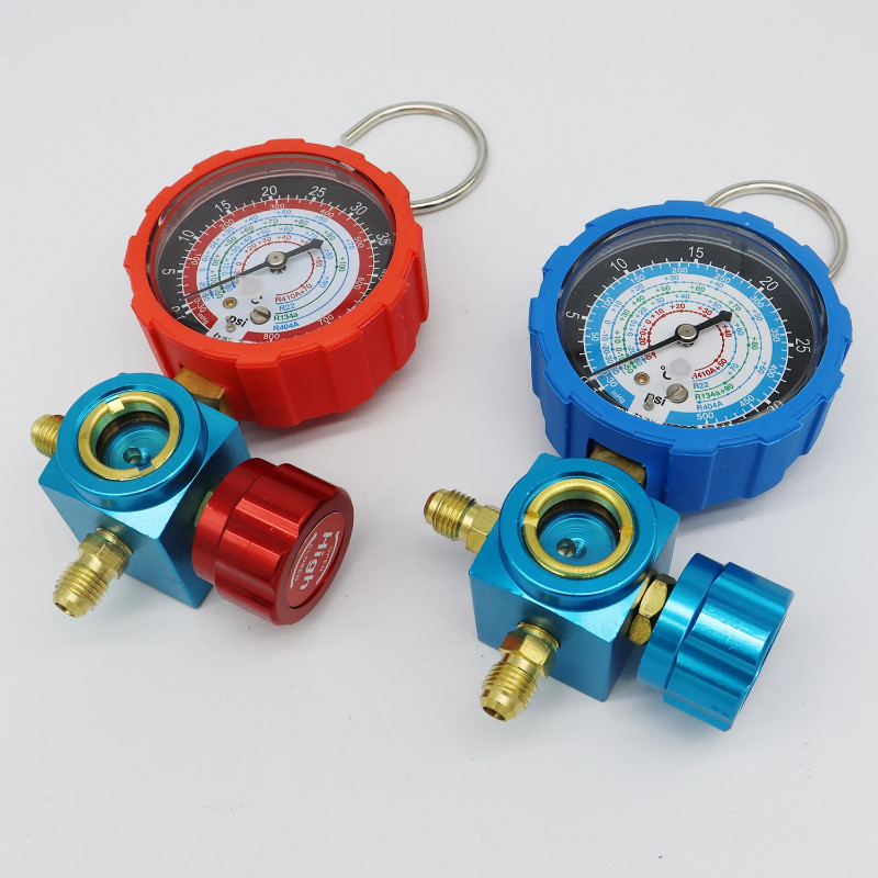 R410A 800/500PSI Refrigerant Manifold Gauge Manometer Valve Presure ...