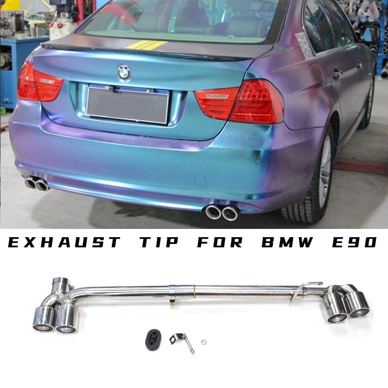 1 Set Auto Exhaust Tip For BMW E90 E92 318i 320i 325i Stainless Steel ...