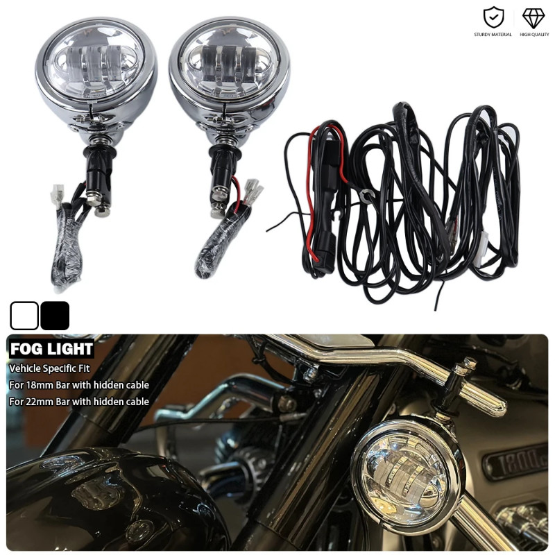 E9 Mark Fog Lights 4.5inch LED Auxillary Headlight Fit For Indian Chief ...