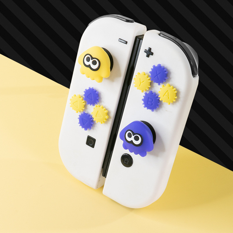 Splatoon 3 Cute Games Silicone Soft Dpad Cross Button ABXY Key Sticker ...