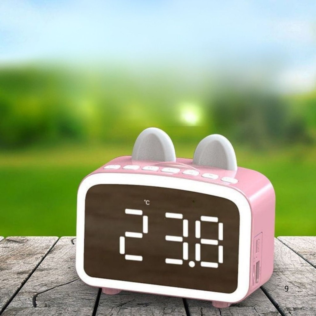 Homii Bluetooth Speaker Jam Digital LED Mirror Clock with Alarm ...