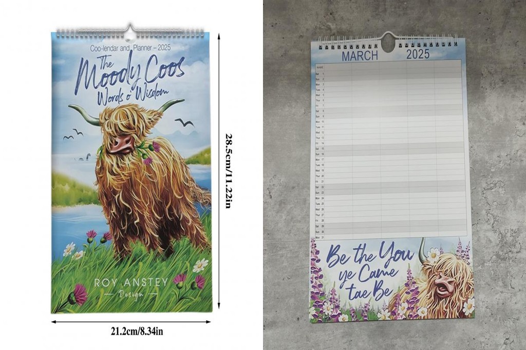 SSK_ Highland Cattle Calendar 2025 Highquality Paper 2025 Calendar