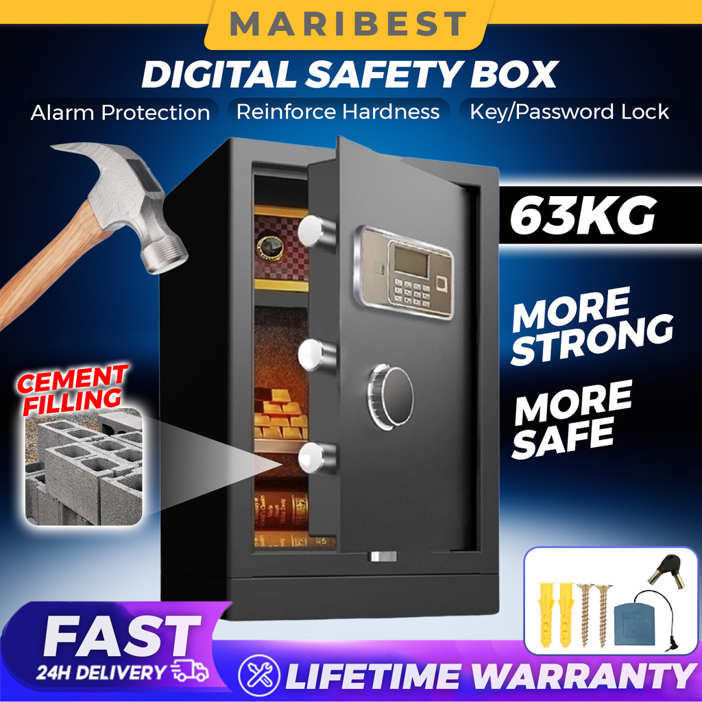63KG Alarm Digital Safety Box Safe Box Money Box Burglar Safe Box Metal ...