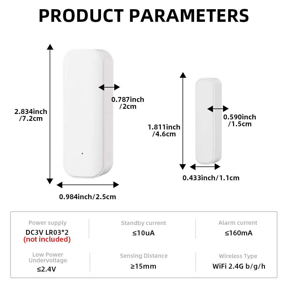 Tuya Smart WiFi Zigbee Door Sensor Wireless Window Open Closed Detector ...