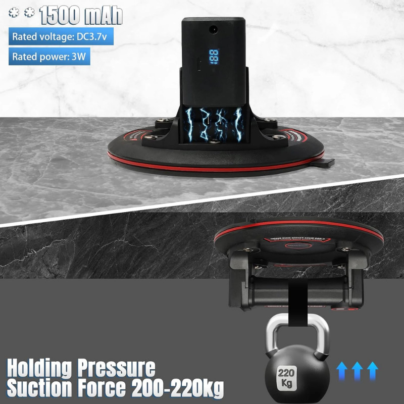 8 Inch Electric Vacuum Suction Cup Lifter 200KG Load Capacity Heavy ...