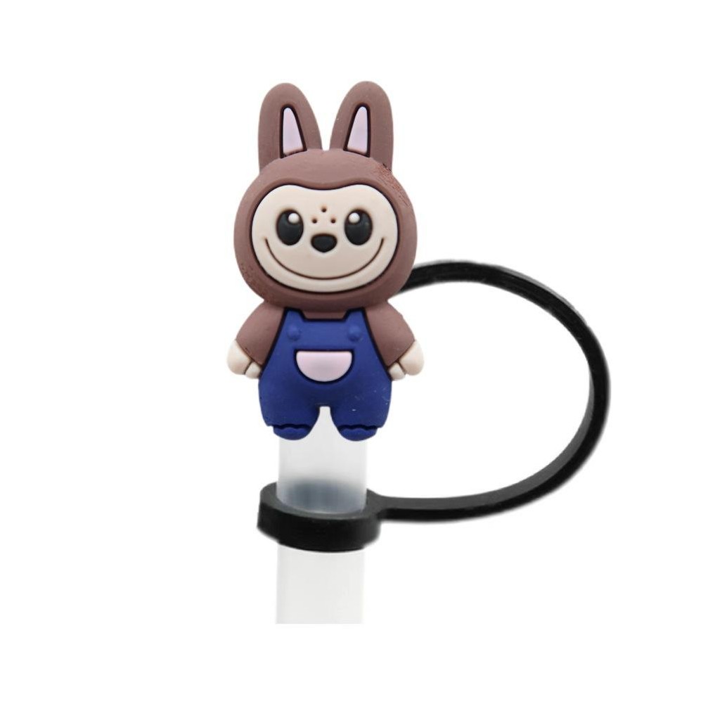 Labubu cartoon straw cap 8mm caliber Labubu straw decorative buckle ...