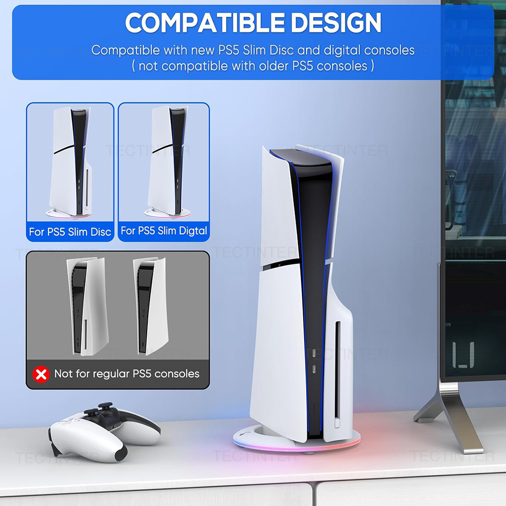 Kit LED Logo RVB Pour PS5 Slim – 12 Couleurs + Personnalisation DYI – Compatible Version Disque Et Numérique