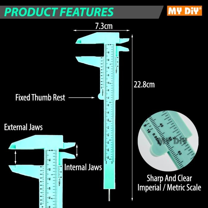 MYDIYHOMEDEPOT - VERNIER Caliper 6inch 150mm PVC PLASTIC CALIPER 6 ...