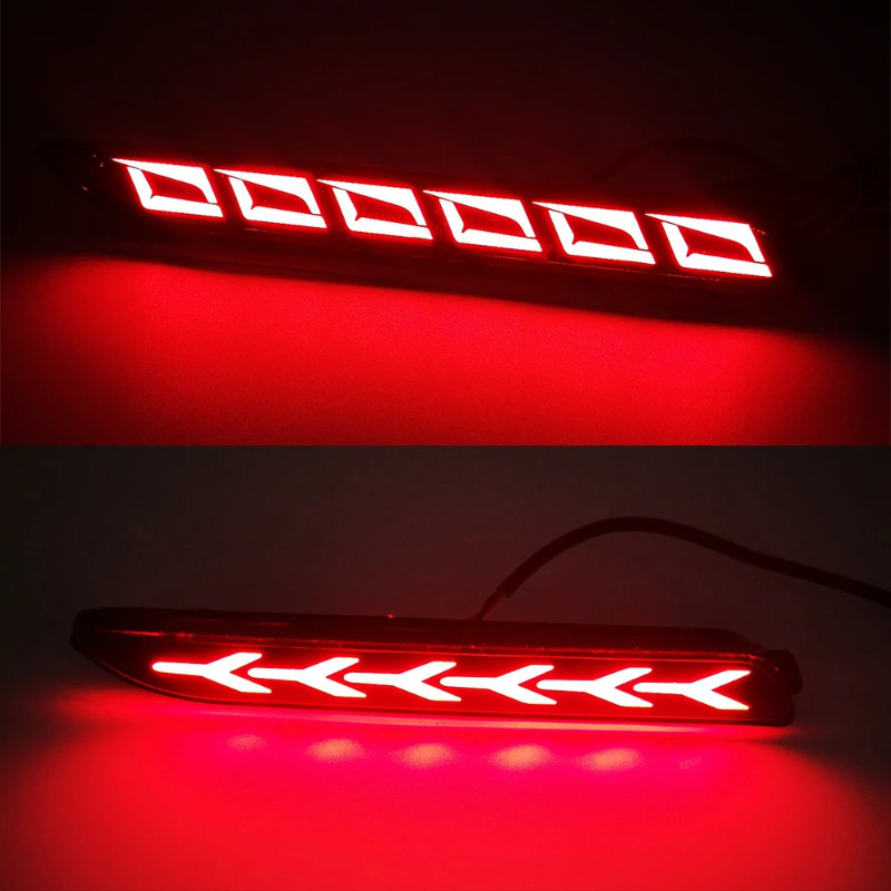 2PCS LED Car Rear Bumper Reflector Tail Brake Light For Toyota RAV4 ...