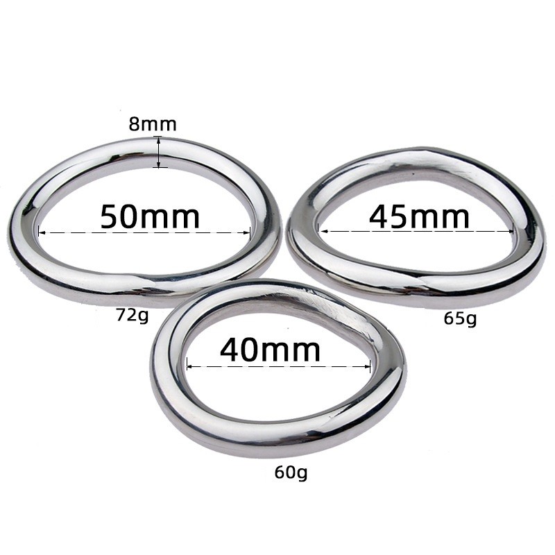 Comfortable Concave Curved Dick Ring Scrotum Pendant Steel Chastity ...