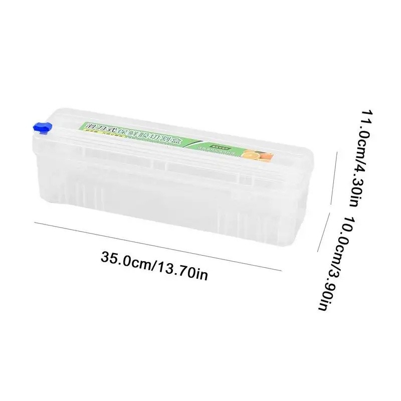 Cling Film Cutter Box Plastic Food Wrap Dispenser with Slide Cutter ...