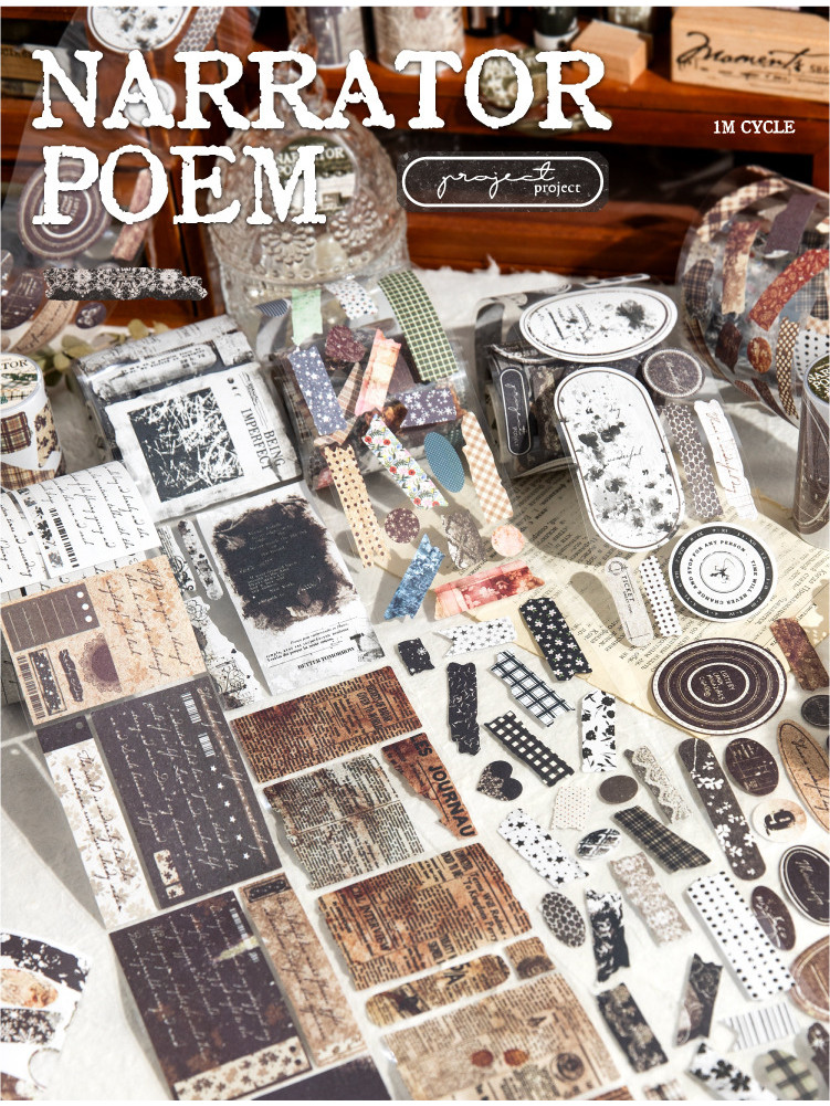 JIANWU 75mm*200cm Girl's Narration Poems Series Vintage English Text ...
