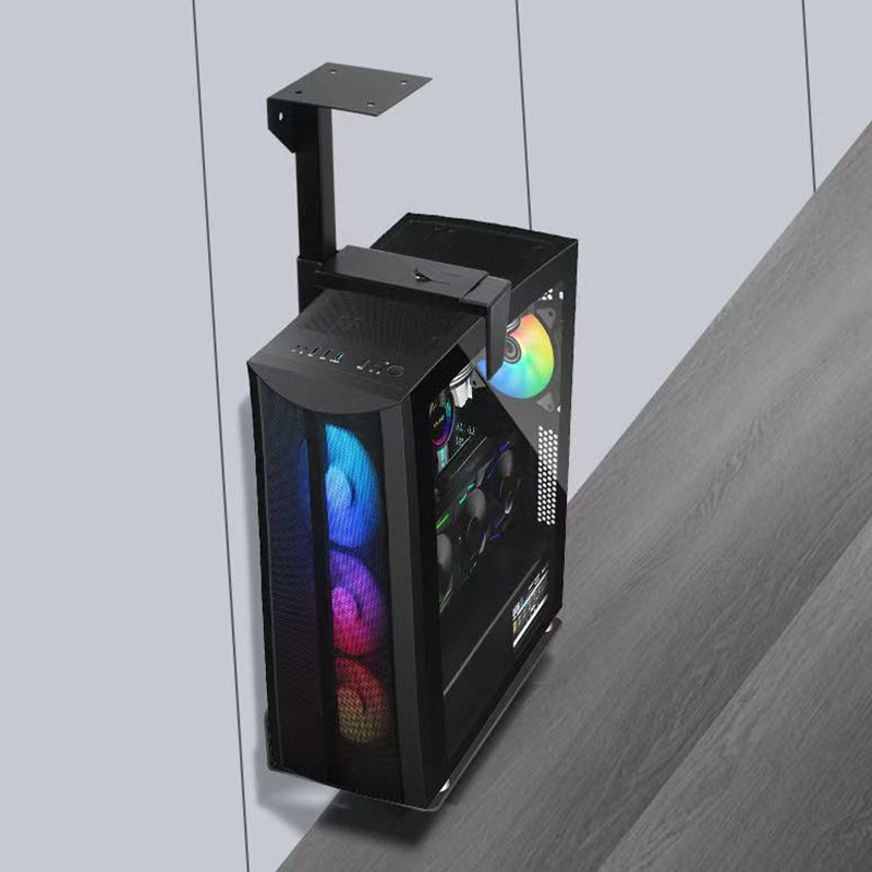 PC Case Holder Under Desk Adjustable CPU Stand Wall Side Computer Lift ...