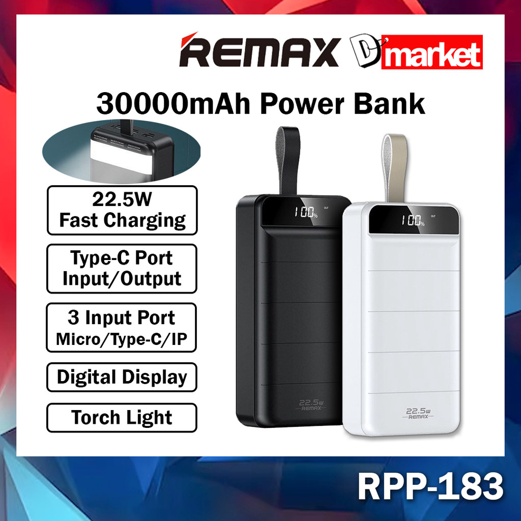 Remax RPP-183 30000mAh Powerbank Outdoor Camping Power Bank Fast ...