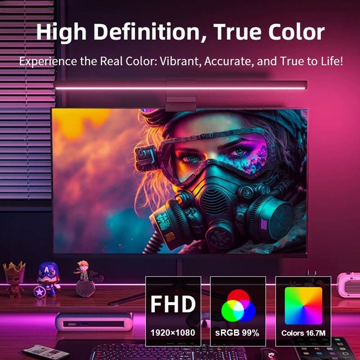 PC Monitor 24 Inch Curve 100Hz Refresh Rate FHD VA Panel LED Computer ...