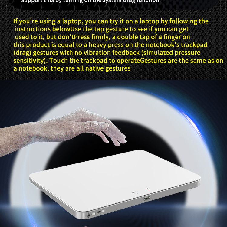 JOMAA Bluetooth Wireless +Wired Touchpad Mouse for Windows Rechargeable ...