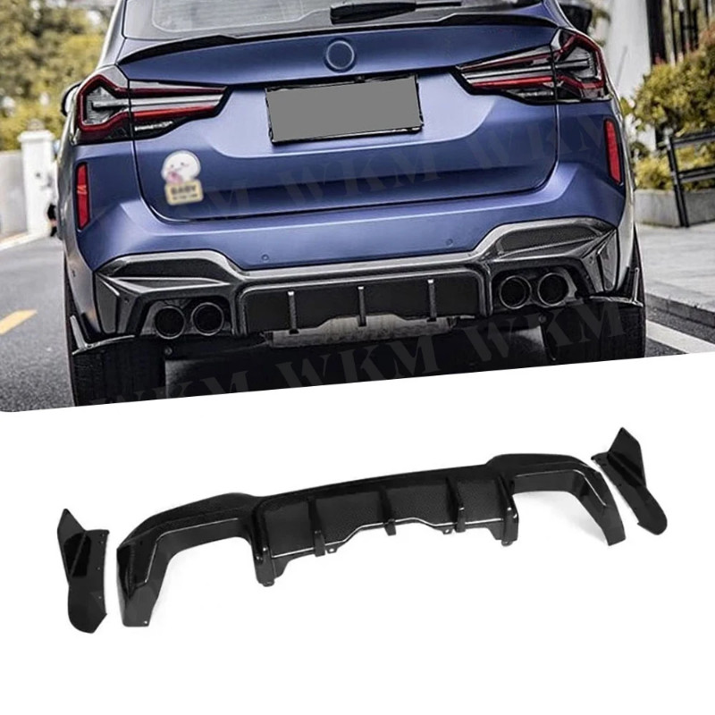 Dry Carbon Fiber Rear Bumper Diffuser Lip Side Flaps Splitters For BMW ...