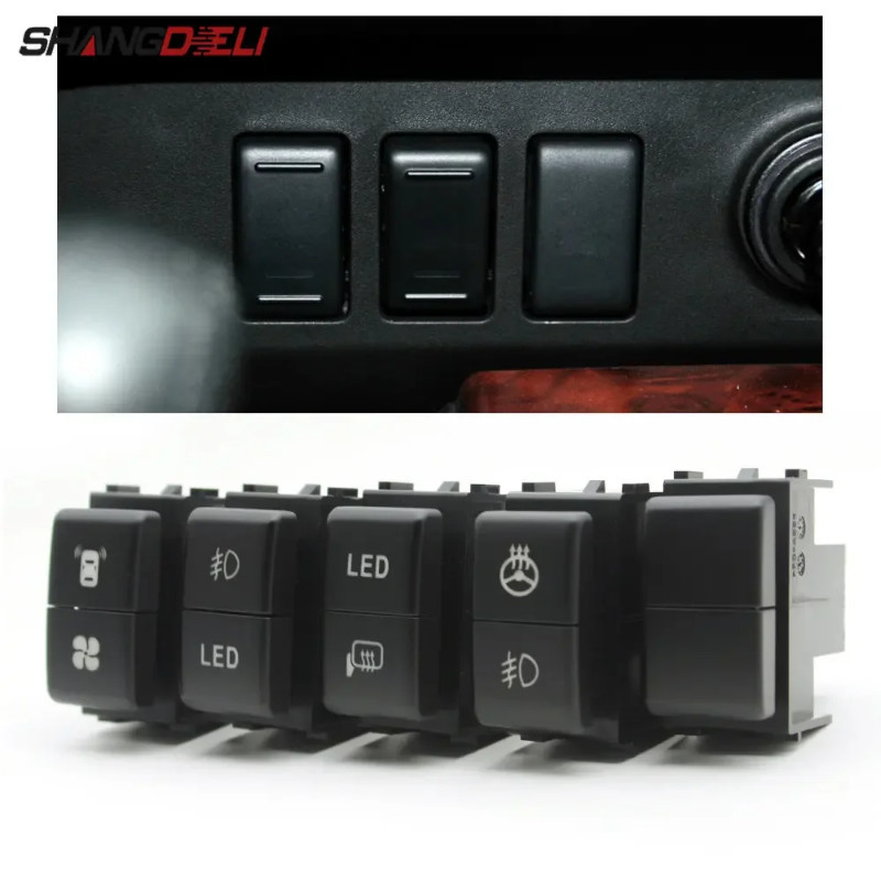 Car LED DRL Key Switch Fog Light Parking Radar Power On Off Switch ...