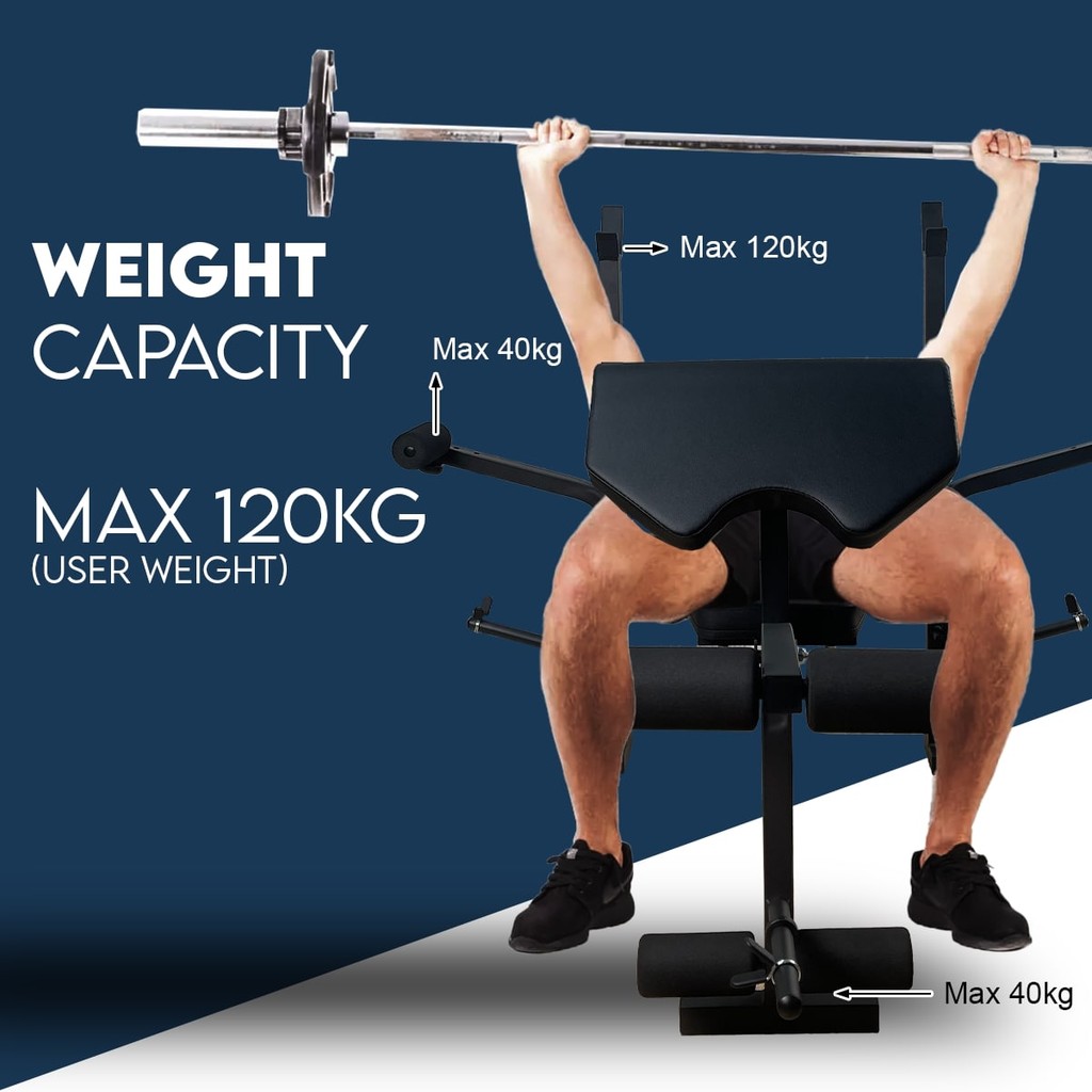 Vigor Fitness Barbell Press Weightlifting Bench With Preacher Curl Pad ...