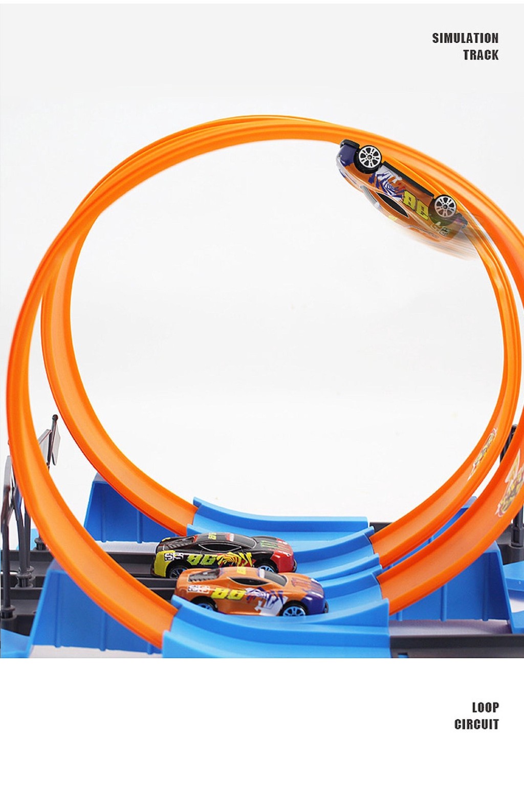 Double Loop Dash Track Set Racing Car Playset Fold & Go Racetrack With ...