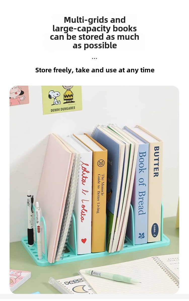 Book storage rack with detachable partition board for increased ...