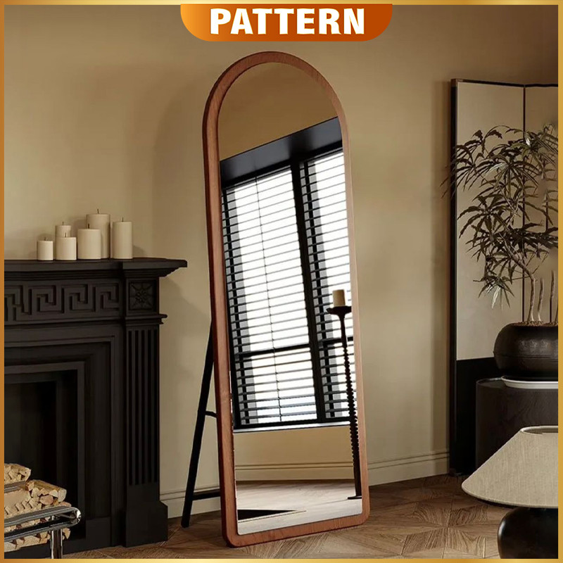 PATTERN Nordic Full Length Arch Wood Frame Stand Mirror OOTD Hanging ...