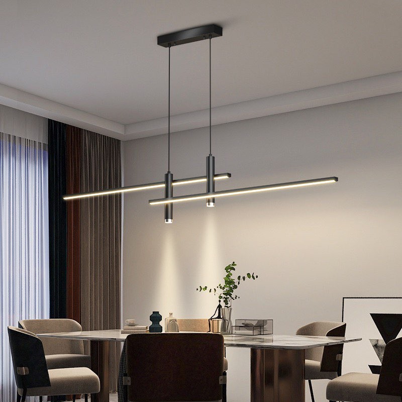 Modern LED Stripe Wave Chandelier Pendant Light Hanging Lamp Lampu ...
