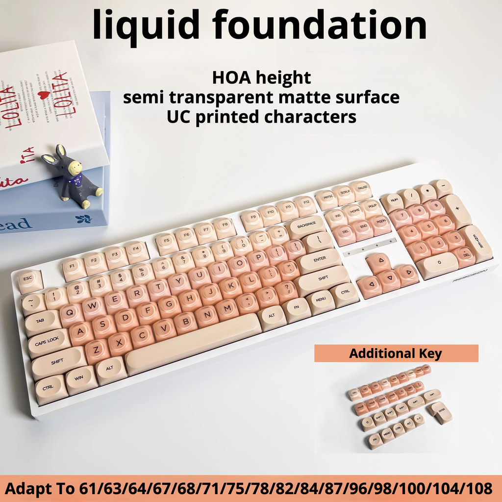 PBT Keycap HOA Liquid Foundation Pink Semi-permeable Matte Surface ...