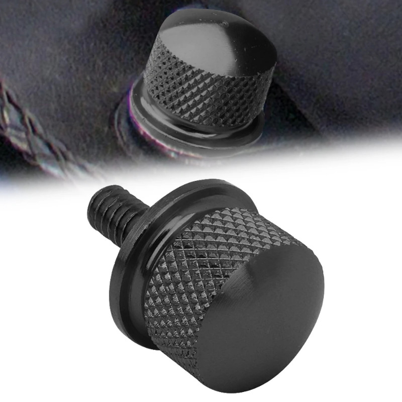 Black Aluminum Knurled Seat Bolt For Harley-Davidson Touring Models (1996-2023) - Rear Fender Mount, Easy Grip, 1-Year Warranty 8 thumbnail image